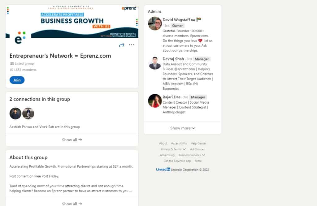 Entrepreneurโs Network