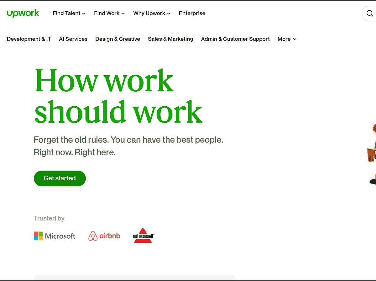 Upwork location-based business development hiring