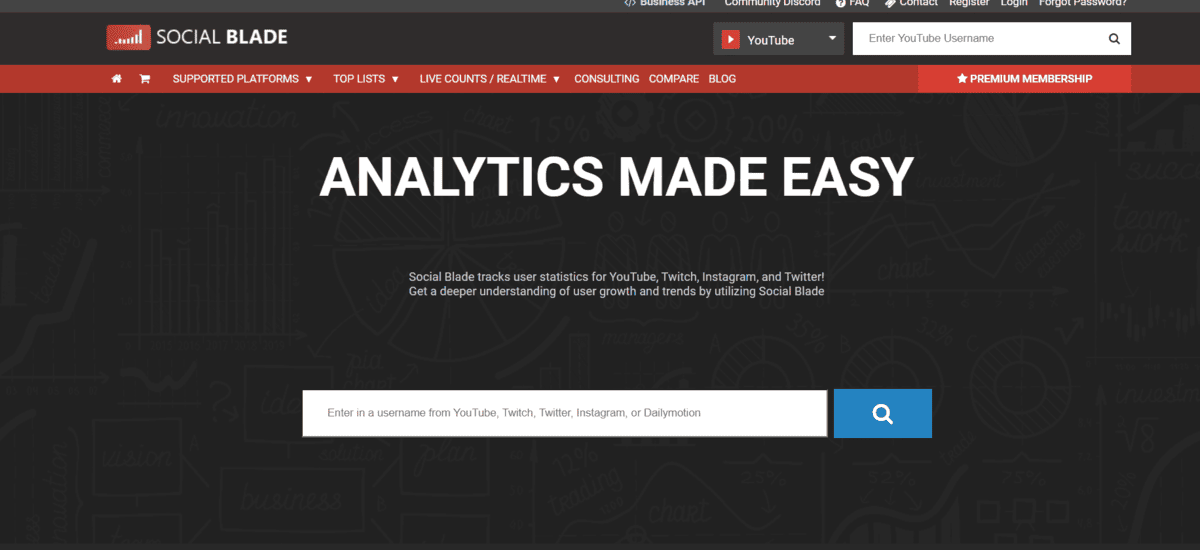 SocialBlade YouTube analytics tool