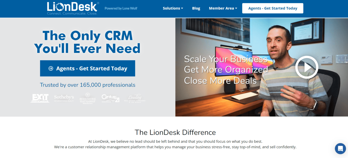 LionDesk AI lead generation CRM for real estate