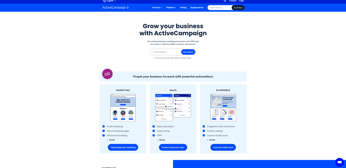 ActiveCampaign all-in-one contact management software