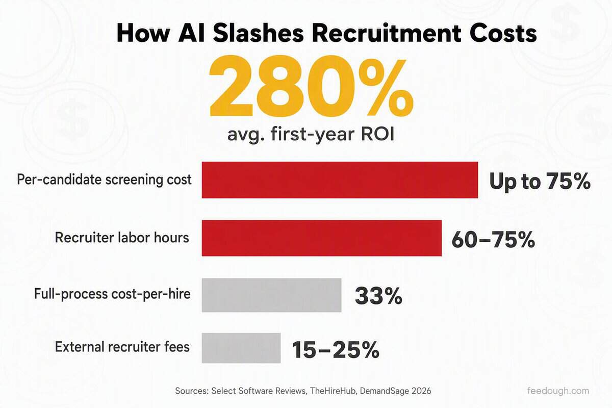 AI Recruitment Cost Savings and ROI Statistics