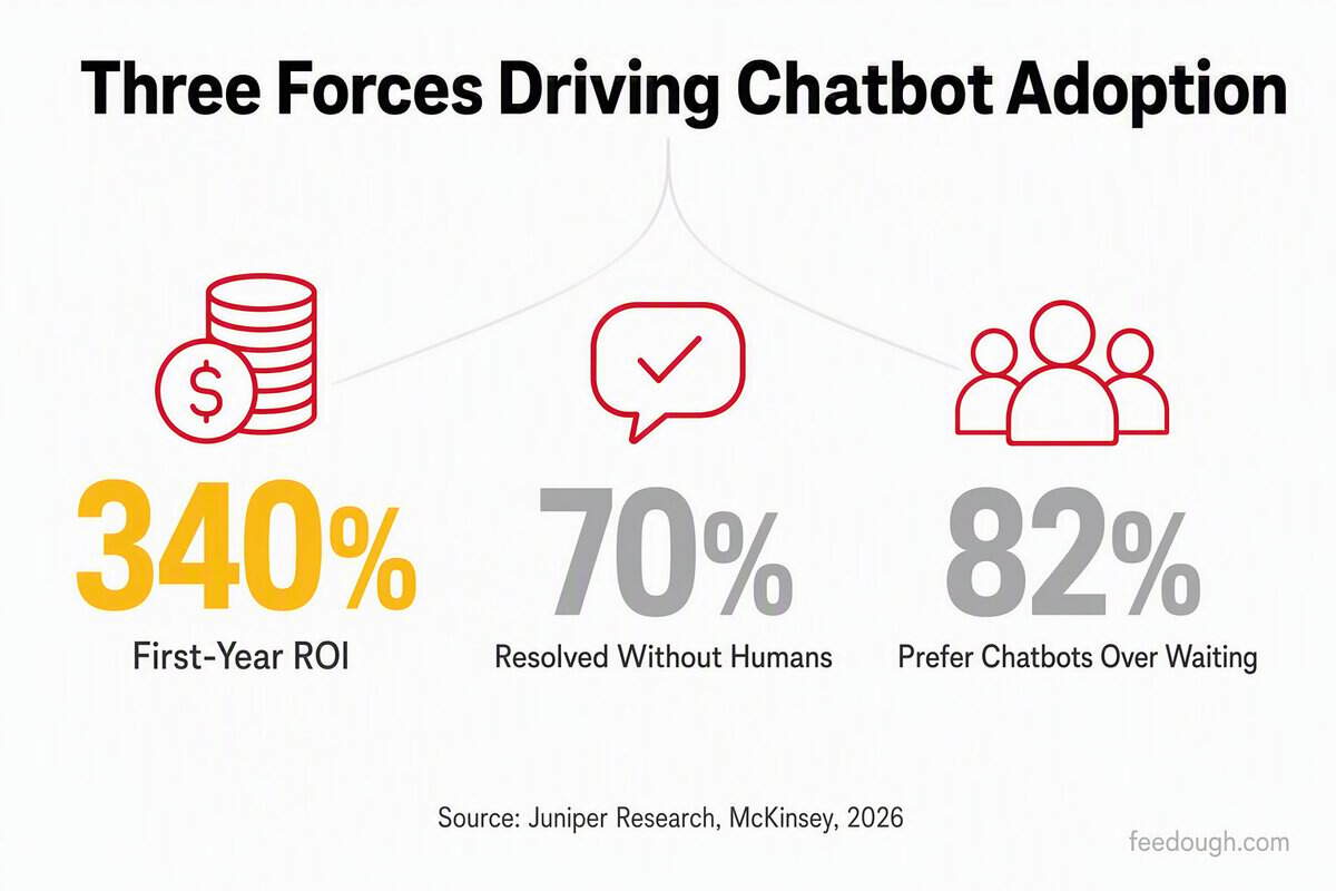 AI Chatbot Growth Drivers and Adoption Statistics