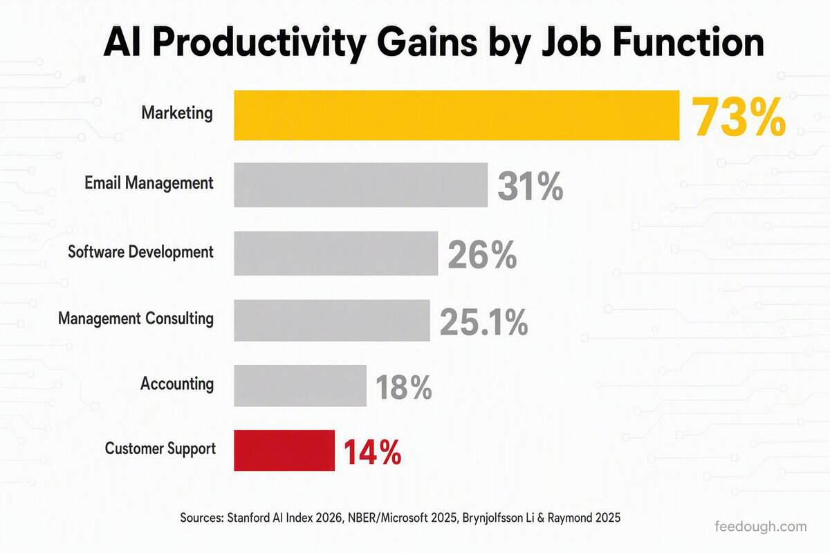 AI Workplace Productivity Statistics by Function