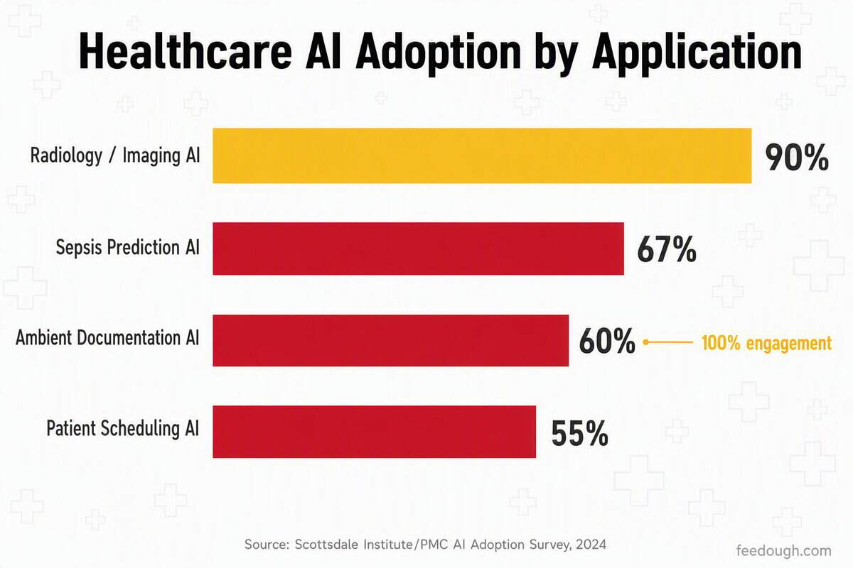 Healthcare AI Adoption Statistics by Application