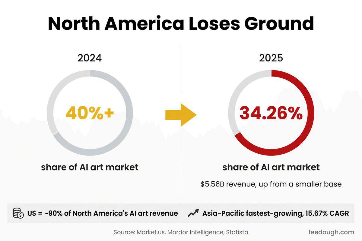 AI Art Market Share by Region Statistics