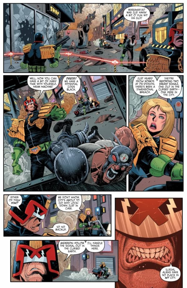 Get a sneak peek at the Judge Dredd / Biker Mice from Mars crossover