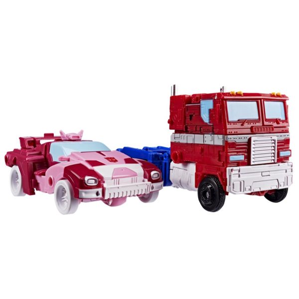 Optimus Prime and Elita-1 go action figure official with Hasbro’s Transformers ‘Til All Are Loved Valentine’s Day 2-pack