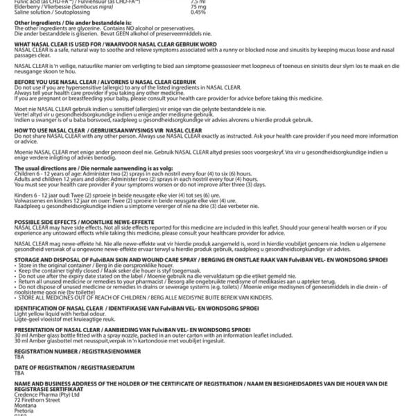 FulviAct - Nasal Clear Spray - Insert - Page 2