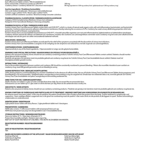 FulviAct - UTC Effervescent Tablets - Page 1
