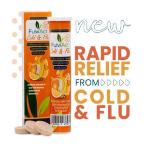FulviAct Cold & Flu Tablets for rapid relief from cold and flu symptoms.
