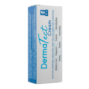 DermaTect Cream box showing skin relief benefits and ingredients.