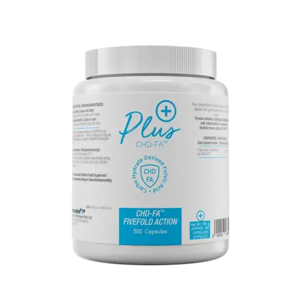 CHD-FA™ Fulvic Acid capsules for health and wellness.