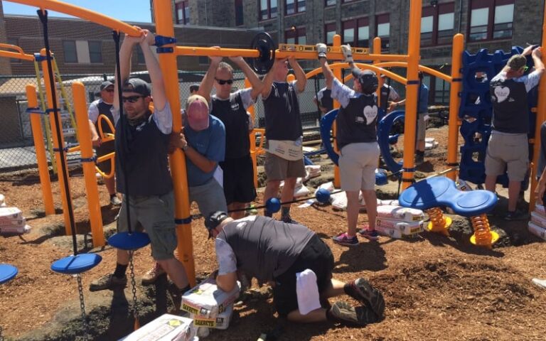 School Principals Build Stonehurst Hills Elementary Playground