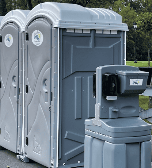 Portable toilet units for site services at VannGo.
