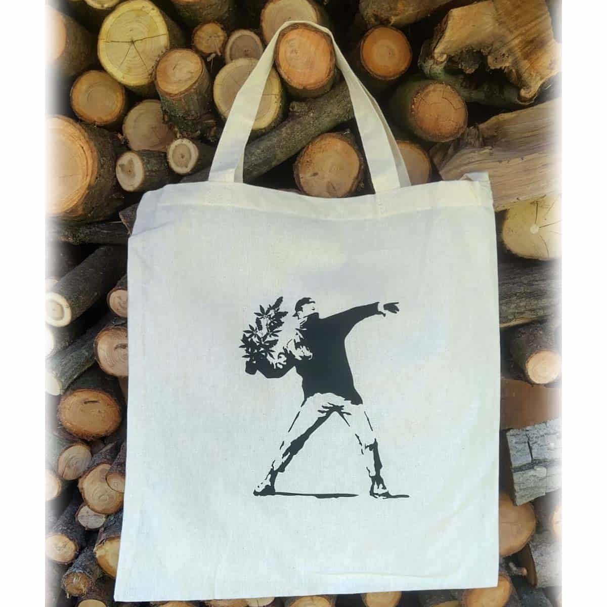 Baumwolltasche mit Banksy Motiv