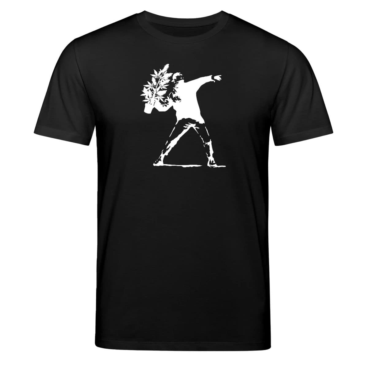 Unisex Bio-T-Shirt schwarz mit Flower Thrower Motiv