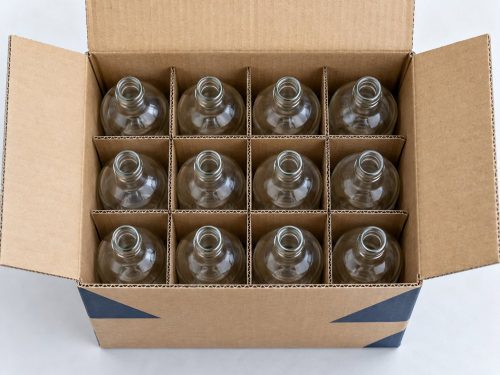 Glass Bottles in Corrugated Box