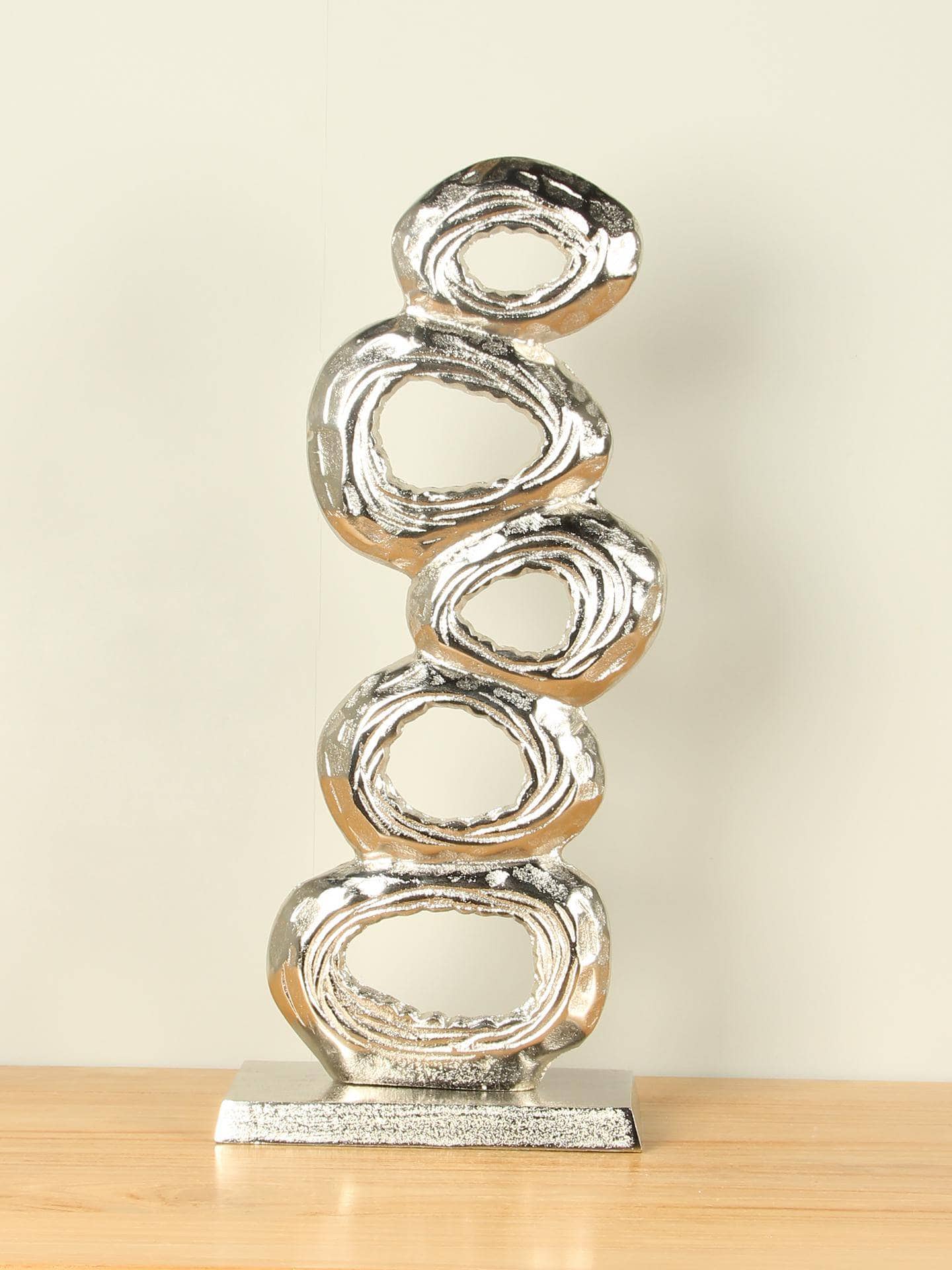 Beeld voor binnen - Aluminium - Decoratie Cirkels - 52x22 cm