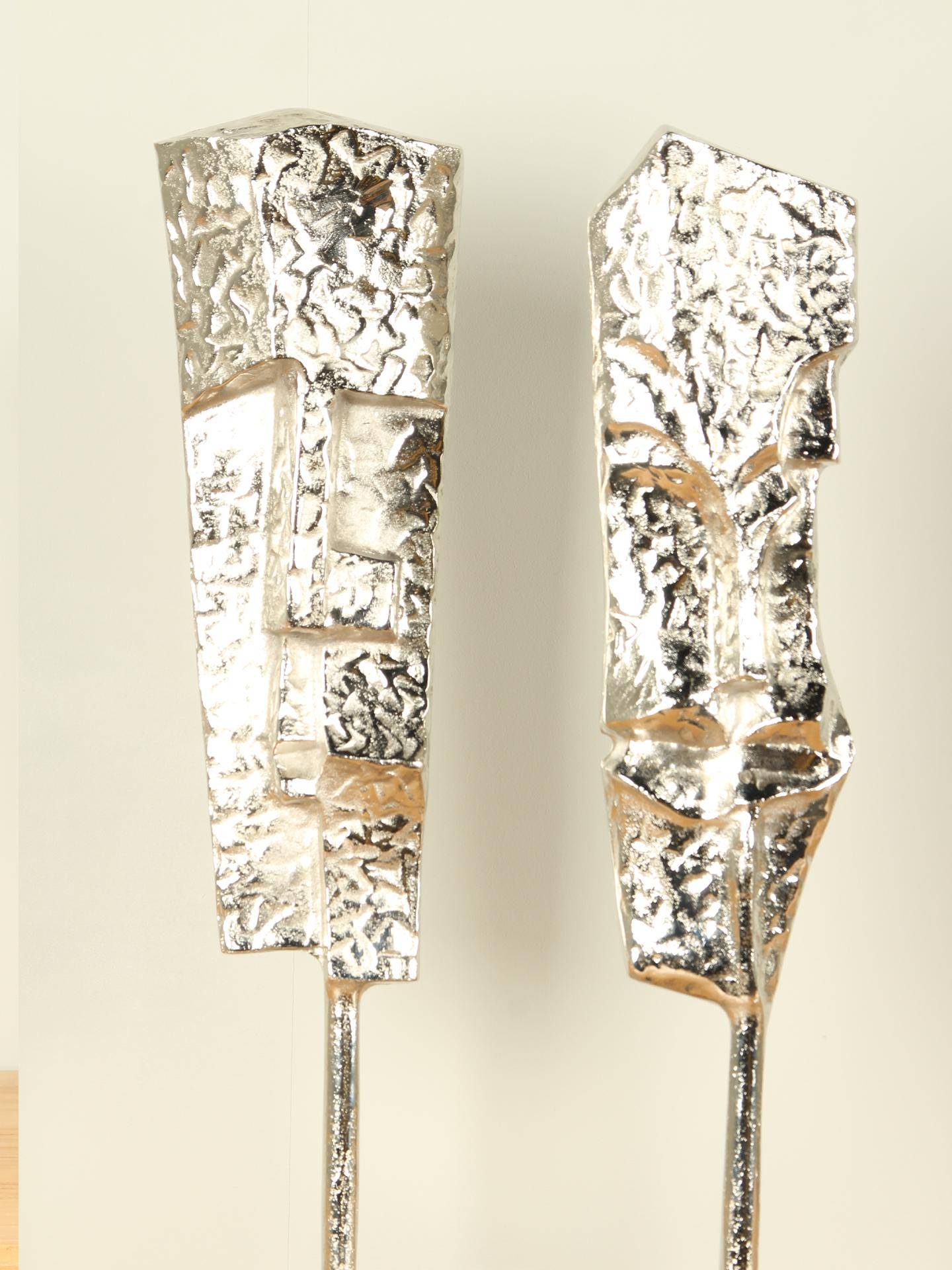 Beeld voor binnen - Aluminium - Set Faces Man & Woman - 53x13 cm - Afbeelding 2