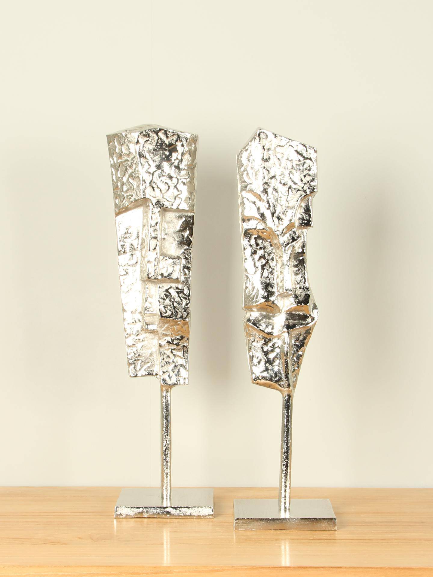 Beeld voor binnen - Aluminium - Set Faces Man & Woman - 53x13 cm - Afbeelding 3