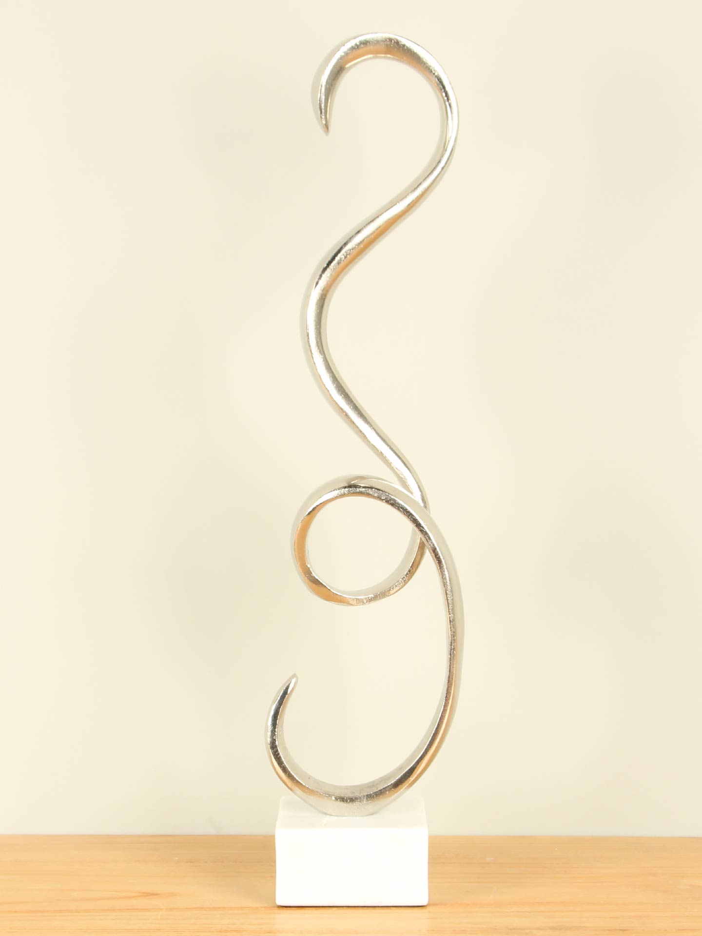 Beeld voor binnen - Aluminium - Spiraal op marmeren voet - 59x14x7 cm