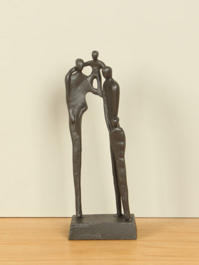 Beeld voor binnen – Antraciet – Metaal – Familie – 23x8x5 cm