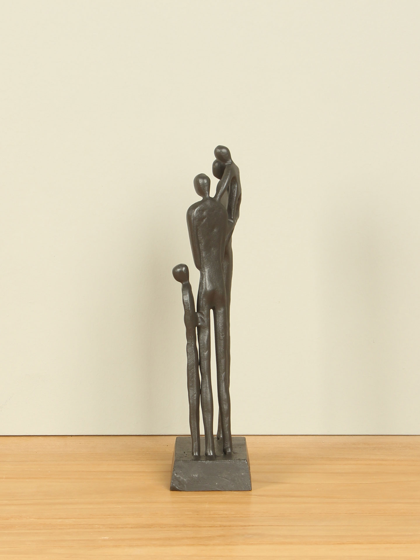 Beeld voor binnen - Antraciet - Metaal - Familie - 23x8x5 cm - Afbeelding 2
