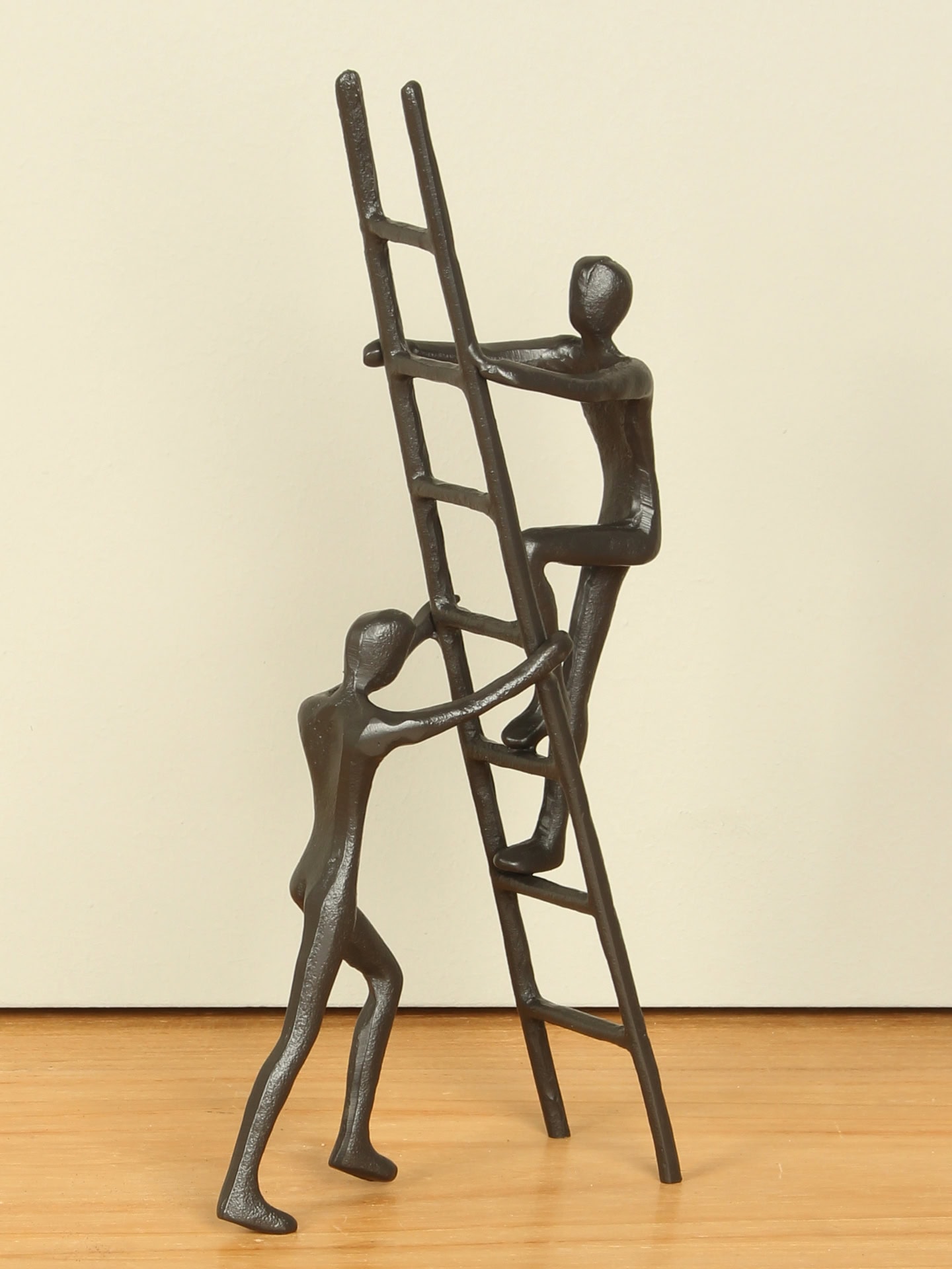 Beeld voor binnen - Antraciet - Metaal - Samenwerking - 24x10x5 cm - Afbeelding 2