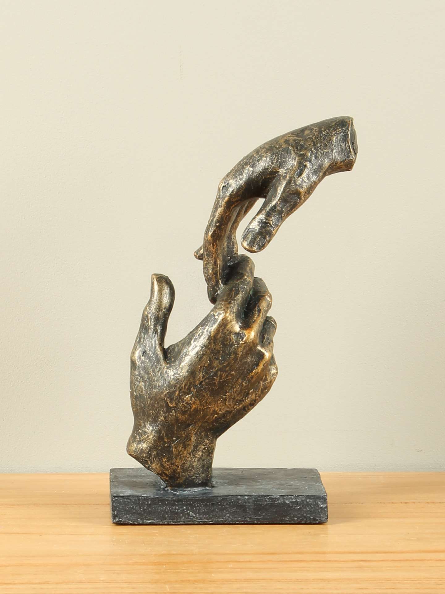 Beeld voor binnen - Bronskleurig - Polystone - Bedankt - 21x13x8 cm