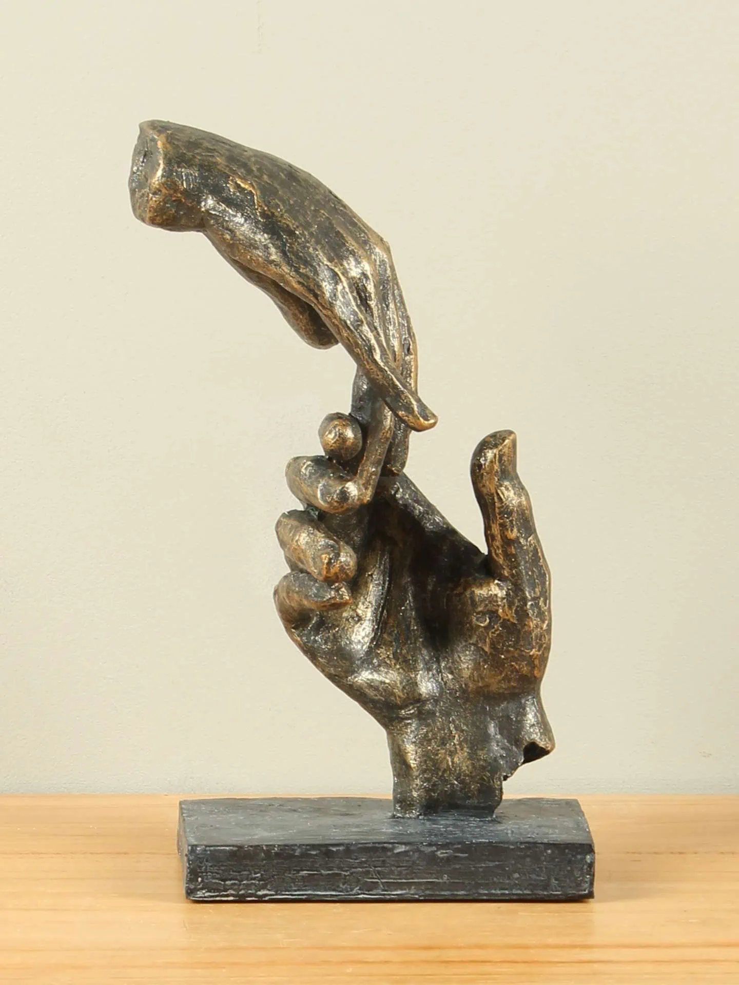 Beeld voor binnen - Bronskleurig - Polystone - Bedankt - 21x13x8 cm - Afbeelding 2