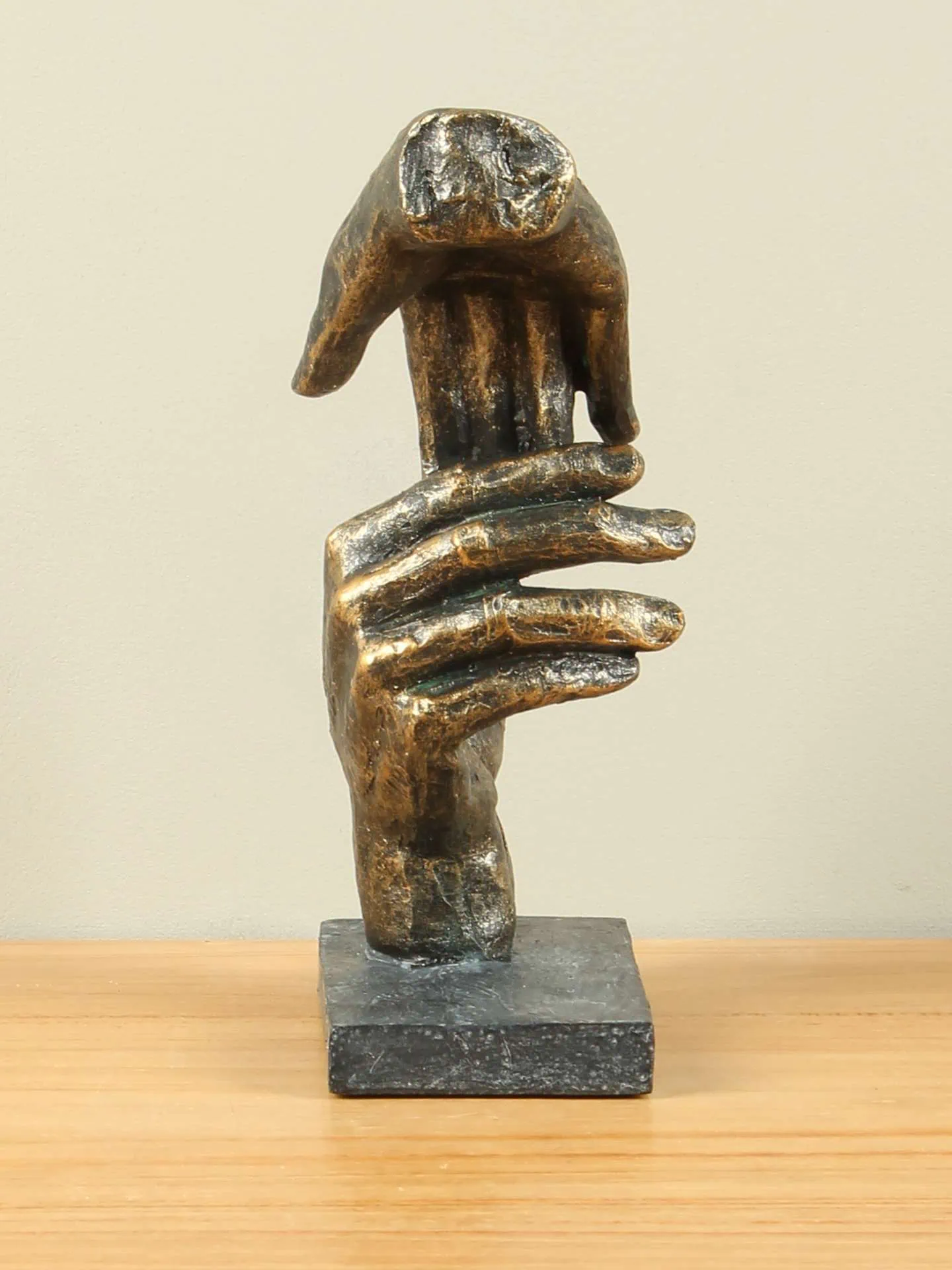 Beeld voor binnen - Bronskleurig - Polystone - Bedankt - 21x13x8 cm - Afbeelding 3