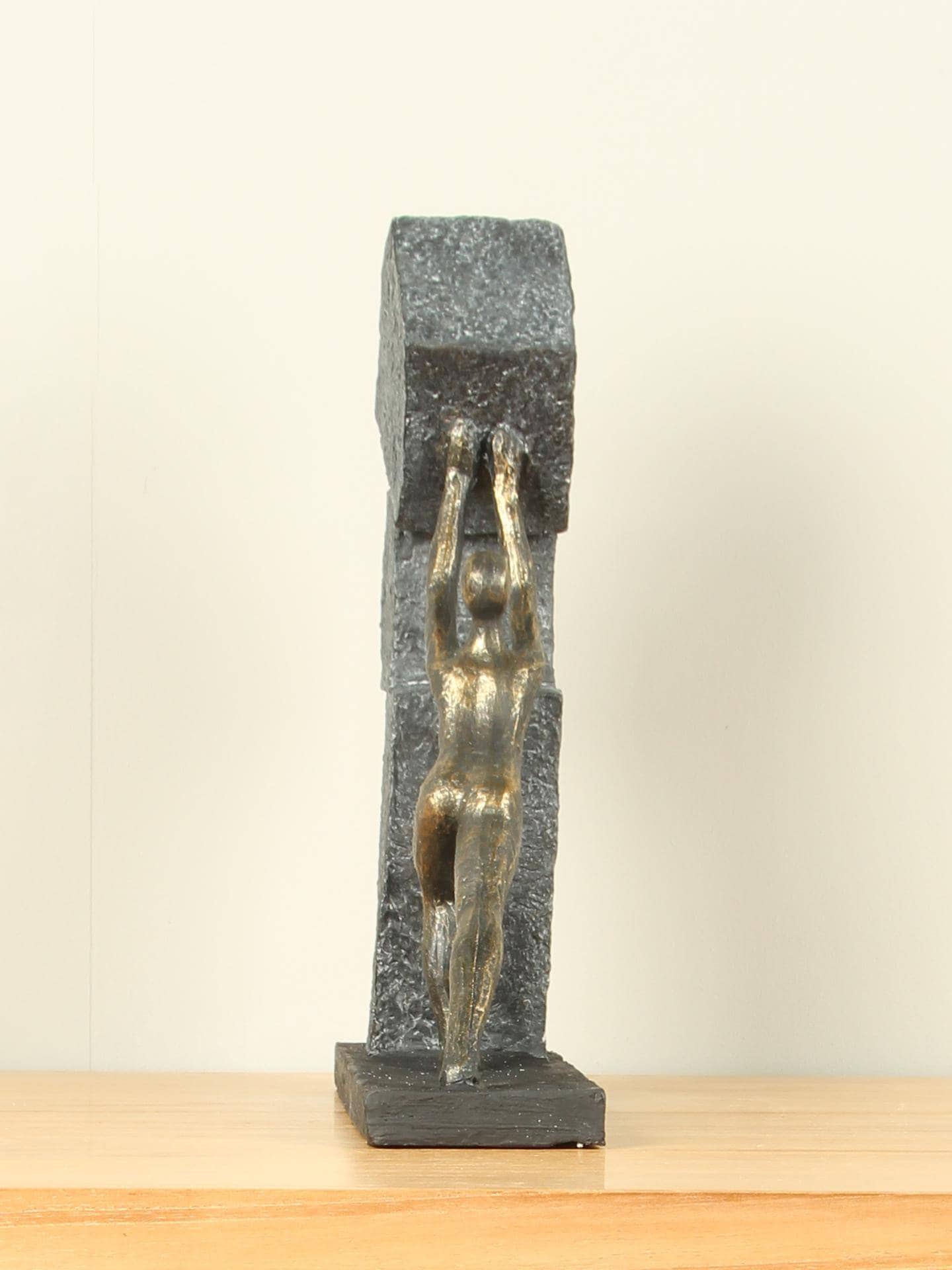 Beeld voor binnen - Bronskleurig - Polystone - Bouwen aan de toekomst - 30x28x7 cm - Afbeelding 4