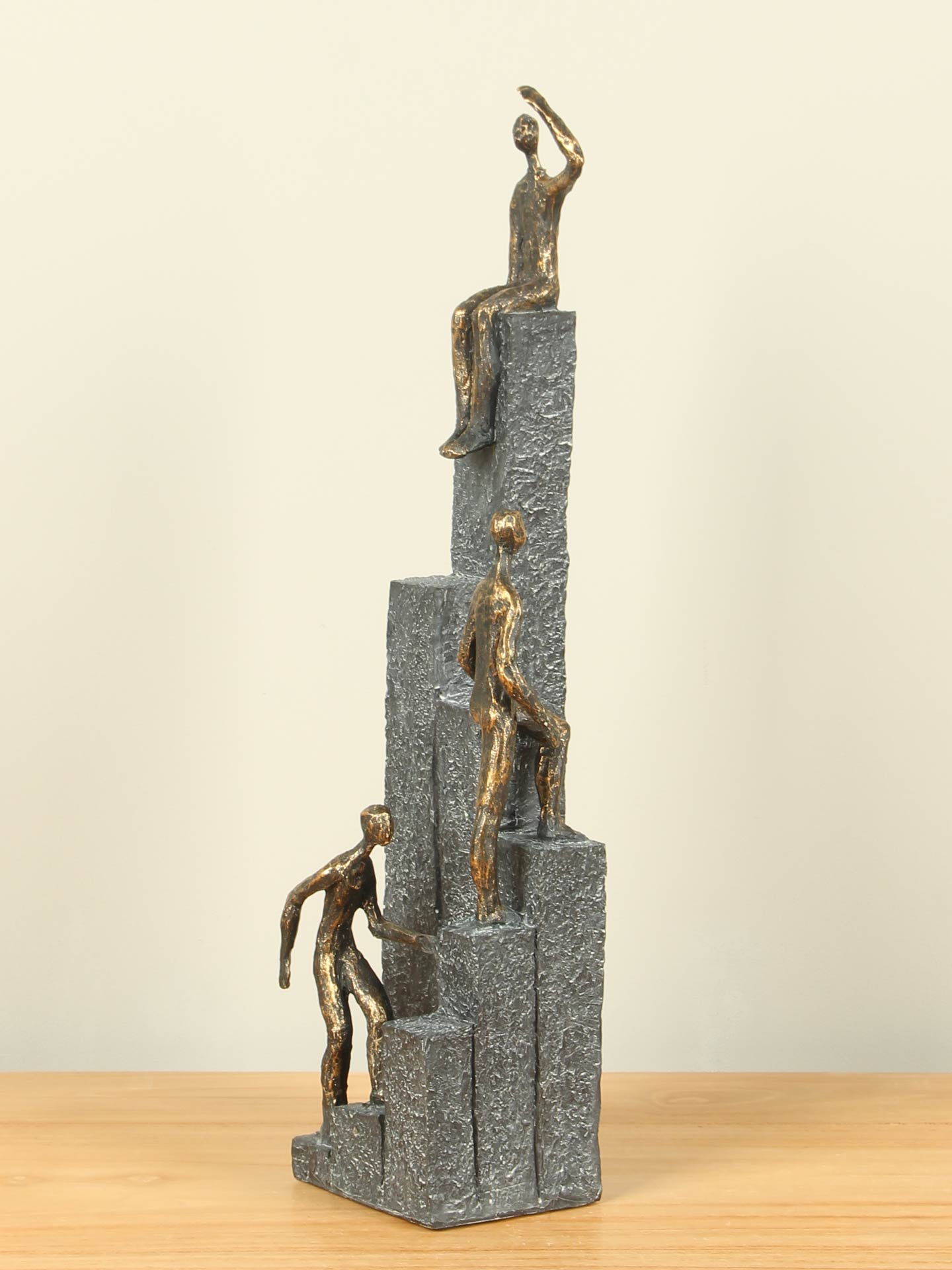 Beeld voor binnen - Bronskleurig - Polystone - De weg naar succes - 39x10x11 cm - Afbeelding 2