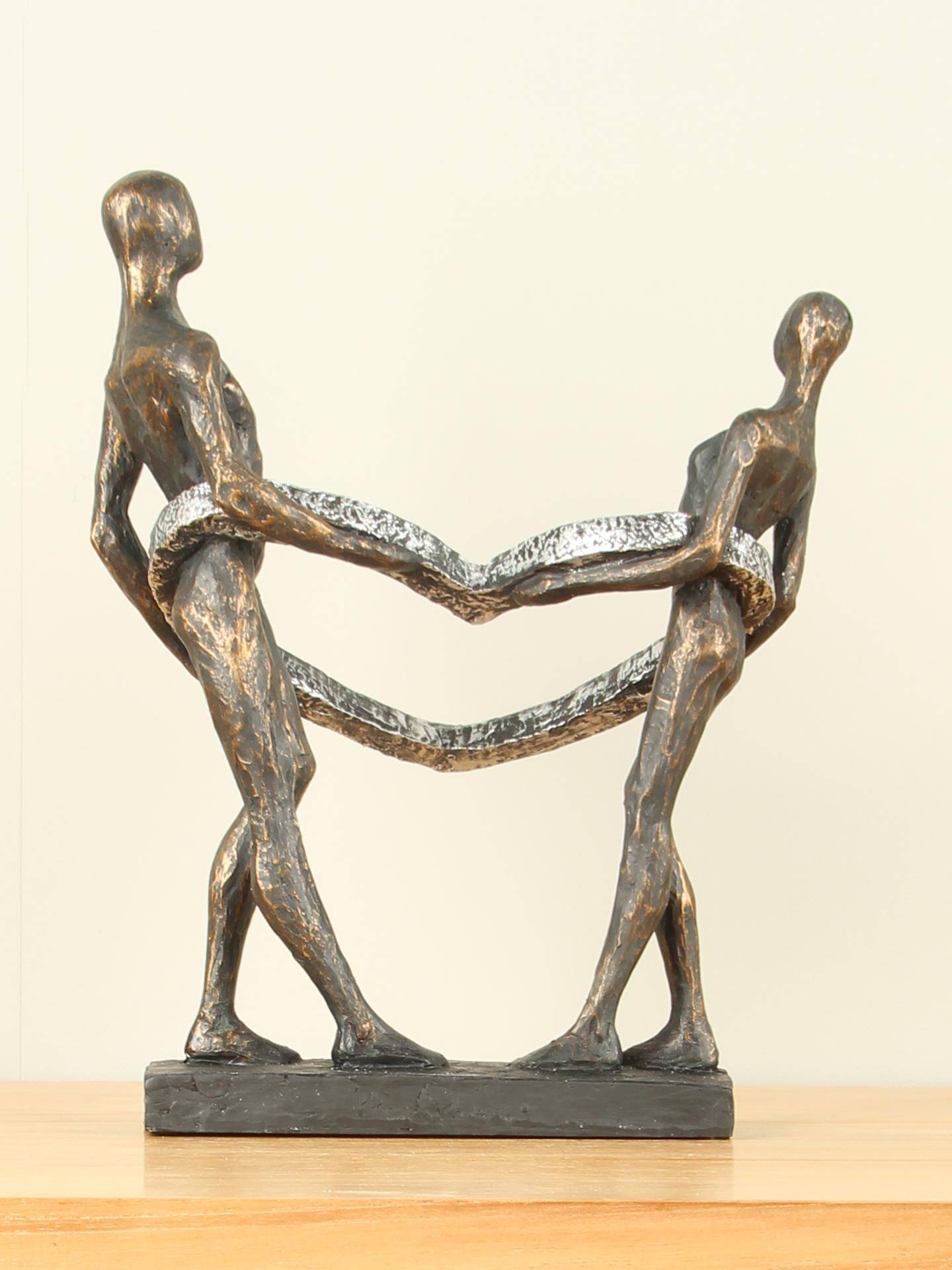 Beeld voor binnen - Bronskleurig - Polystone - Verbonden - 31x26x14 cm - Afbeelding 2