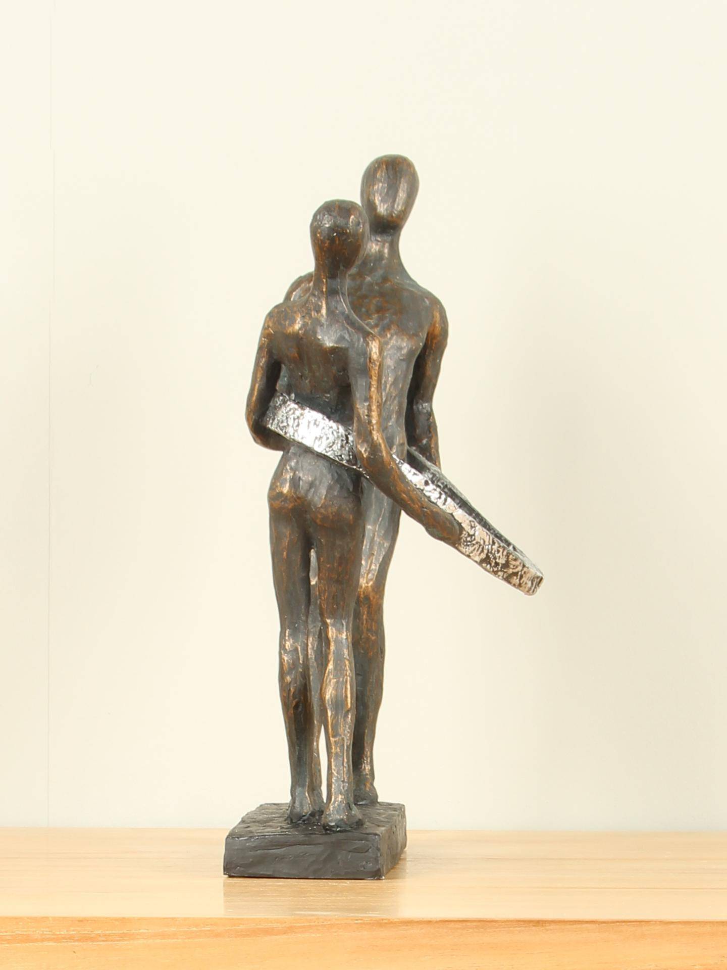 Beeld voor binnen - Bronskleurig - Polystone - Verbonden - 31x26x14 cm - Afbeelding 3