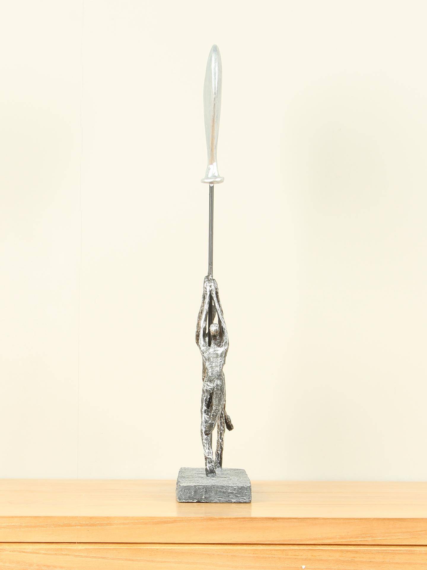 Beeld voor binnen - Glans grijs - Polystone - Blij met Jou - 48x26x8 cm - Afbeelding 2