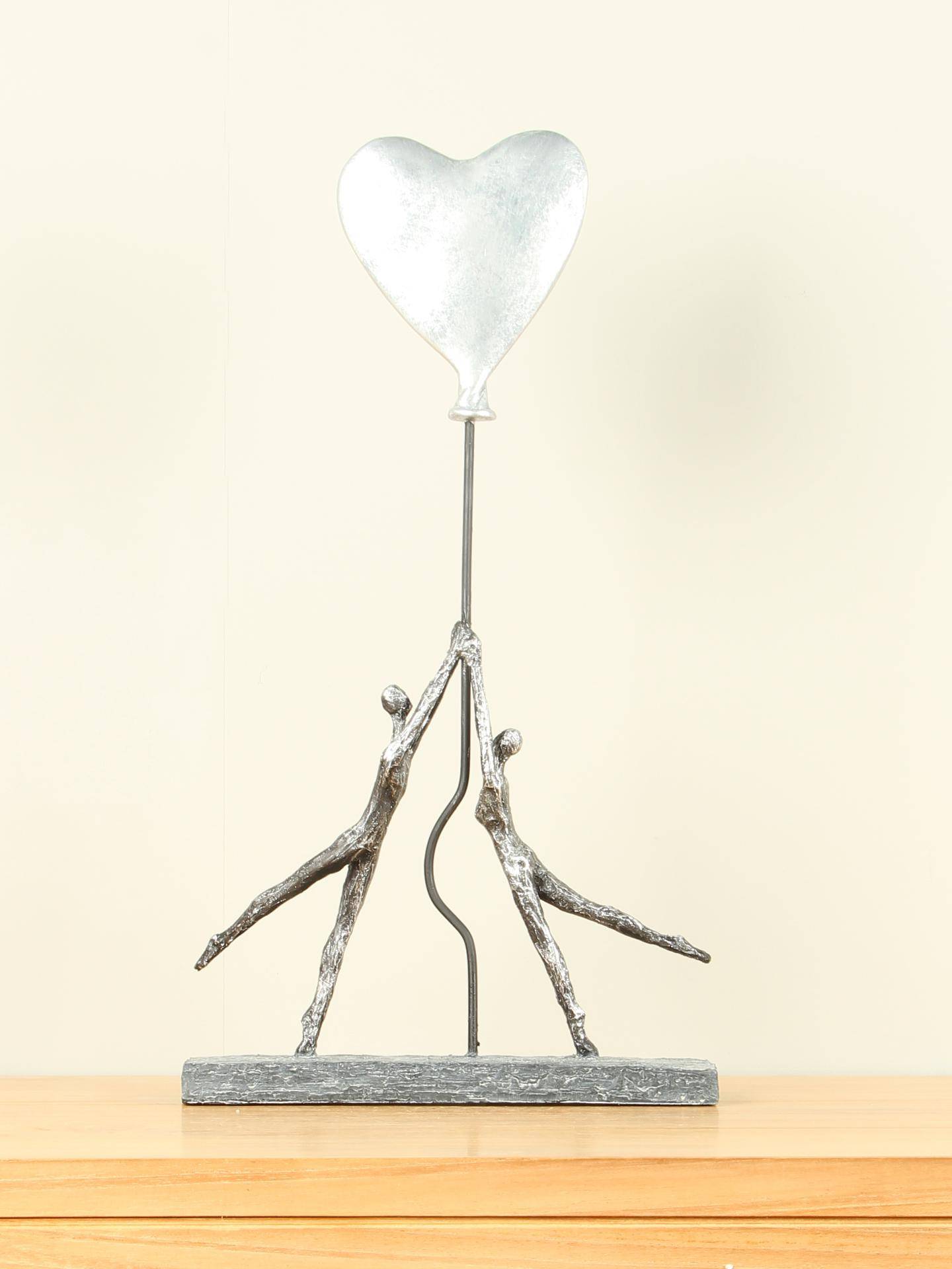 Beeld voor binnen - Glans grijs - Polystone - Blij met Jou - 48x26x8 cm - Afbeelding 3
