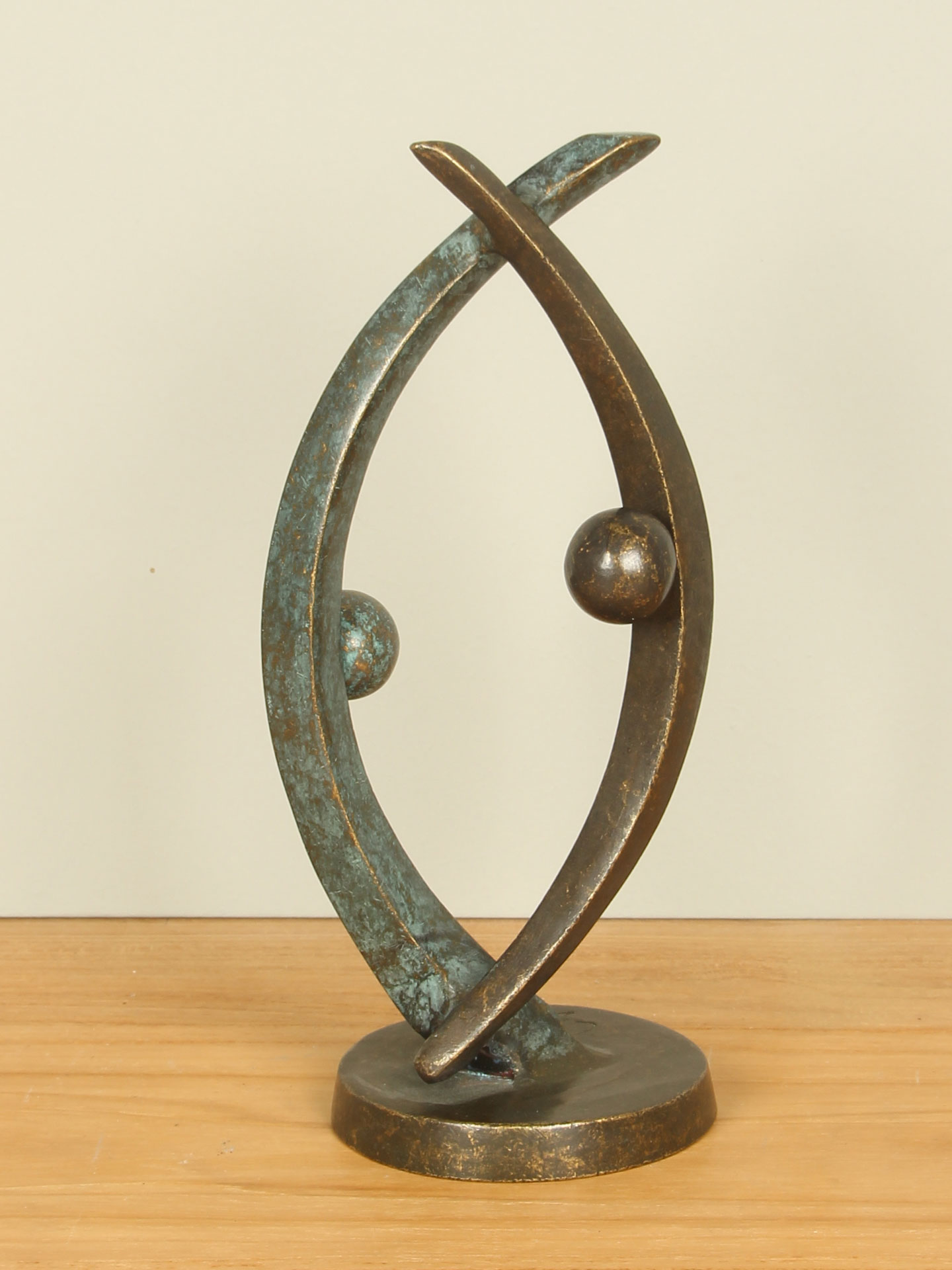 Beeld voor binnen of buiten - Brons - Design koppel - 22x10x9 cm - Afbeelding 2