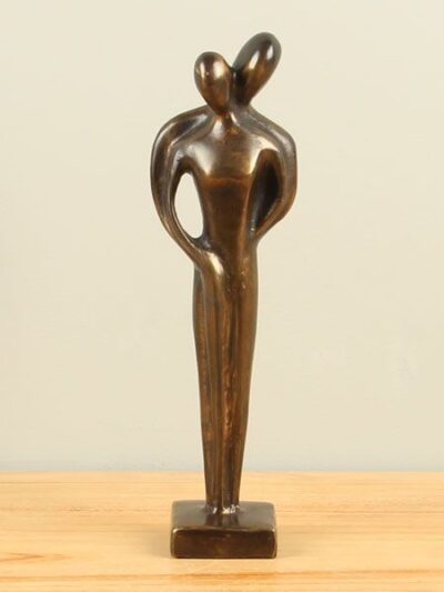 Beeld voor binnen of buiten – Brons – Koppel Abstract Klein – 27x8x5 cm