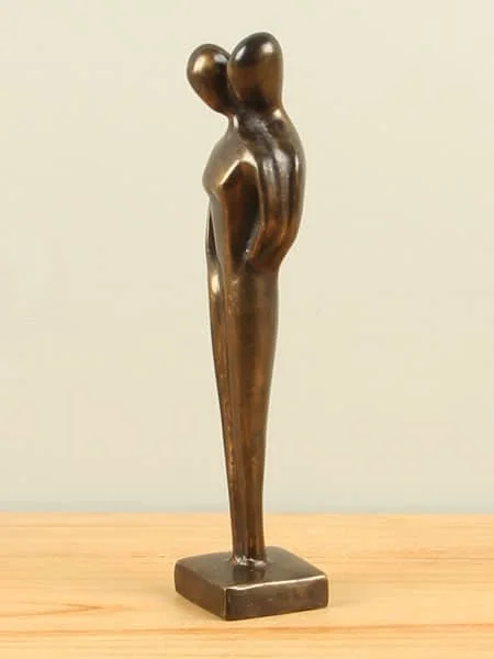 Beeld voor binnen of buiten - Brons - Koppel Abstract Klein - 27x8x5 cm - Afbeelding 2