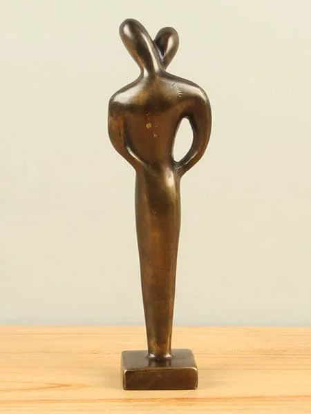 Beeld voor binnen of buiten - Brons - Koppel Abstract Klein - 27x8x5 cm - Afbeelding 3