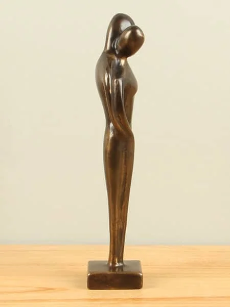 Beeld voor binnen of buiten - Brons - Koppel Abstract Klein - 27x8x5 cm - Afbeelding 4