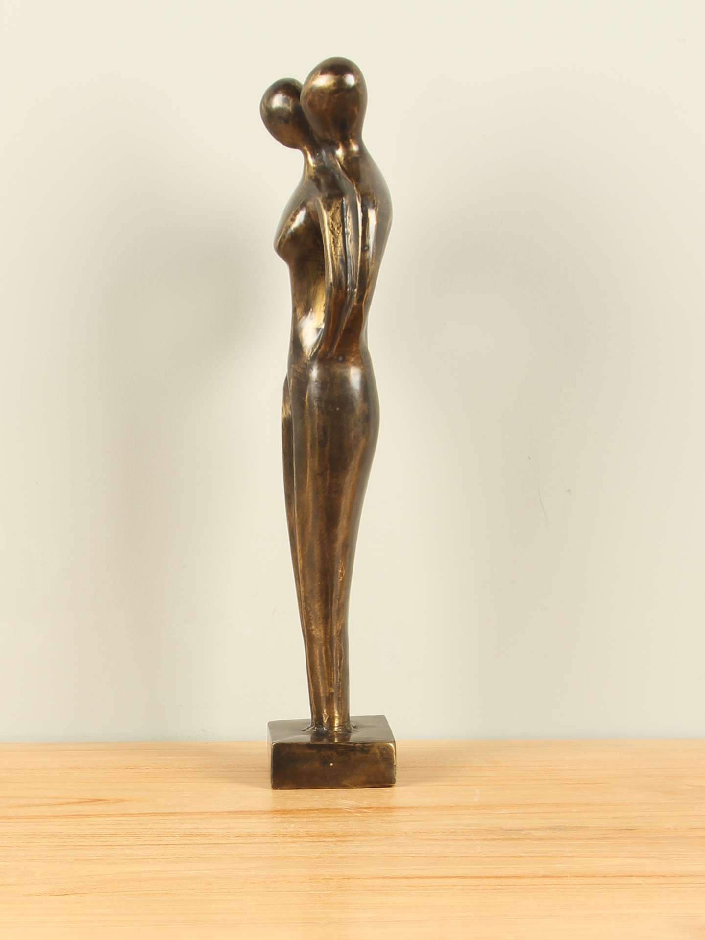 Beeld voor binnen of buiten - Brons - Koppel Samen Abstract - 46x15x10 cm - Afbeelding 2