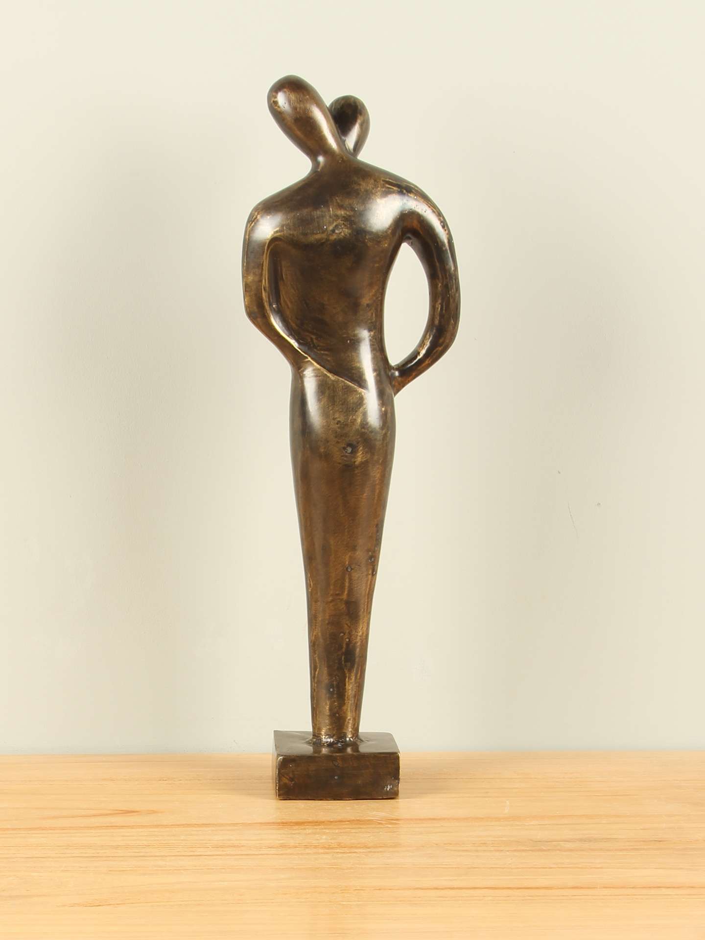 Beeld voor binnen of buiten - Brons - Koppel Samen Abstract - 46x15x10 cm - Afbeelding 3