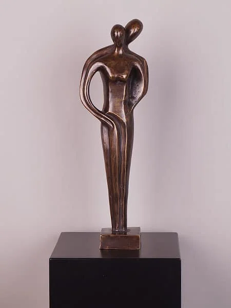 Beeld voor binnen of buiten - Brons - Koppel Samen Abstract - 46x15x10 cm - Afbeelding 5