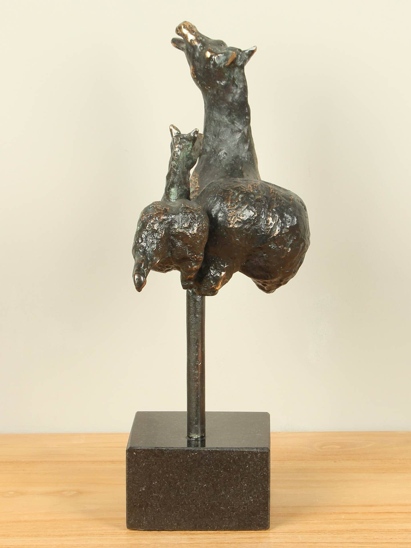 Beeld voor binnen of buiten - Brons - Paard met Veulen - 35x25x15 cm - Afbeelding 2