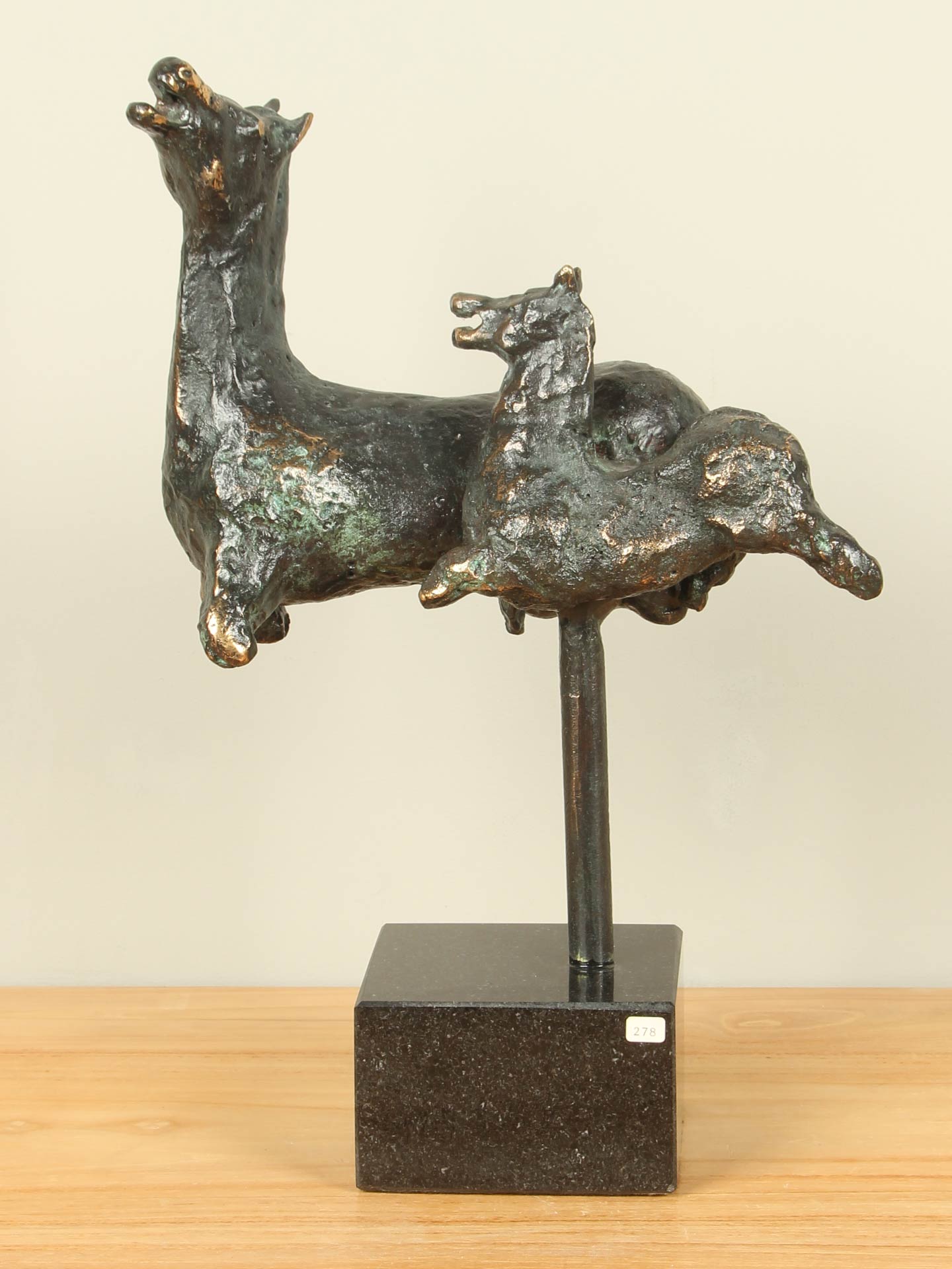Beeld voor binnen of buiten - Brons - Paard met Veulen - 35x25x15 cm - Afbeelding 3