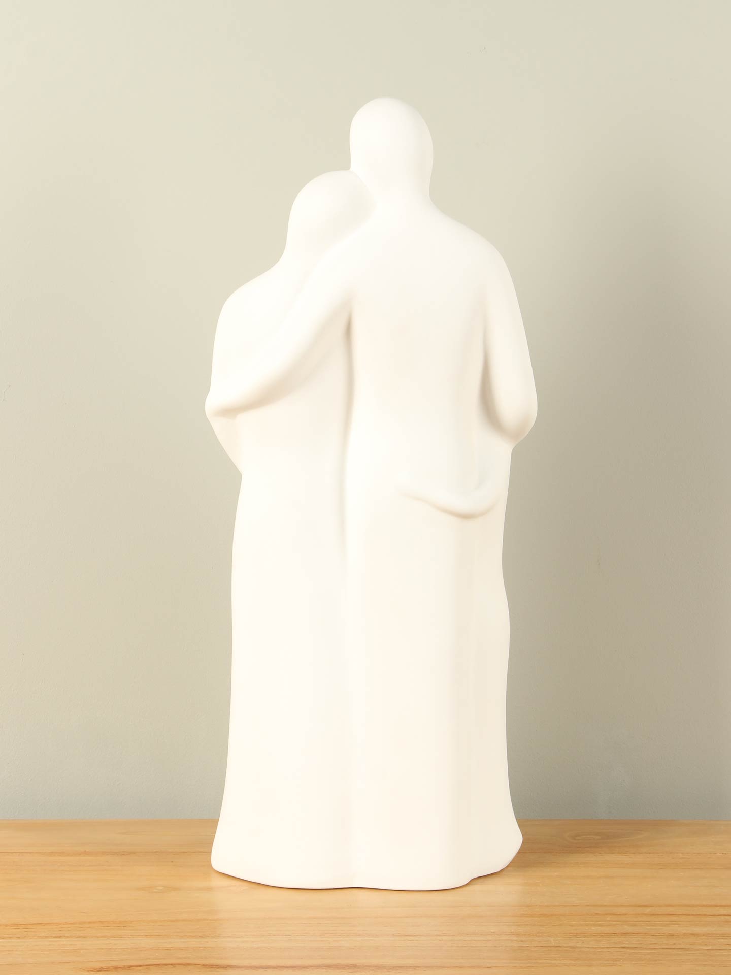 Beeld voor binnen - Wit - Keramiek - Gezin 2 kinderen - 45x19x9 cm - Afbeelding 3