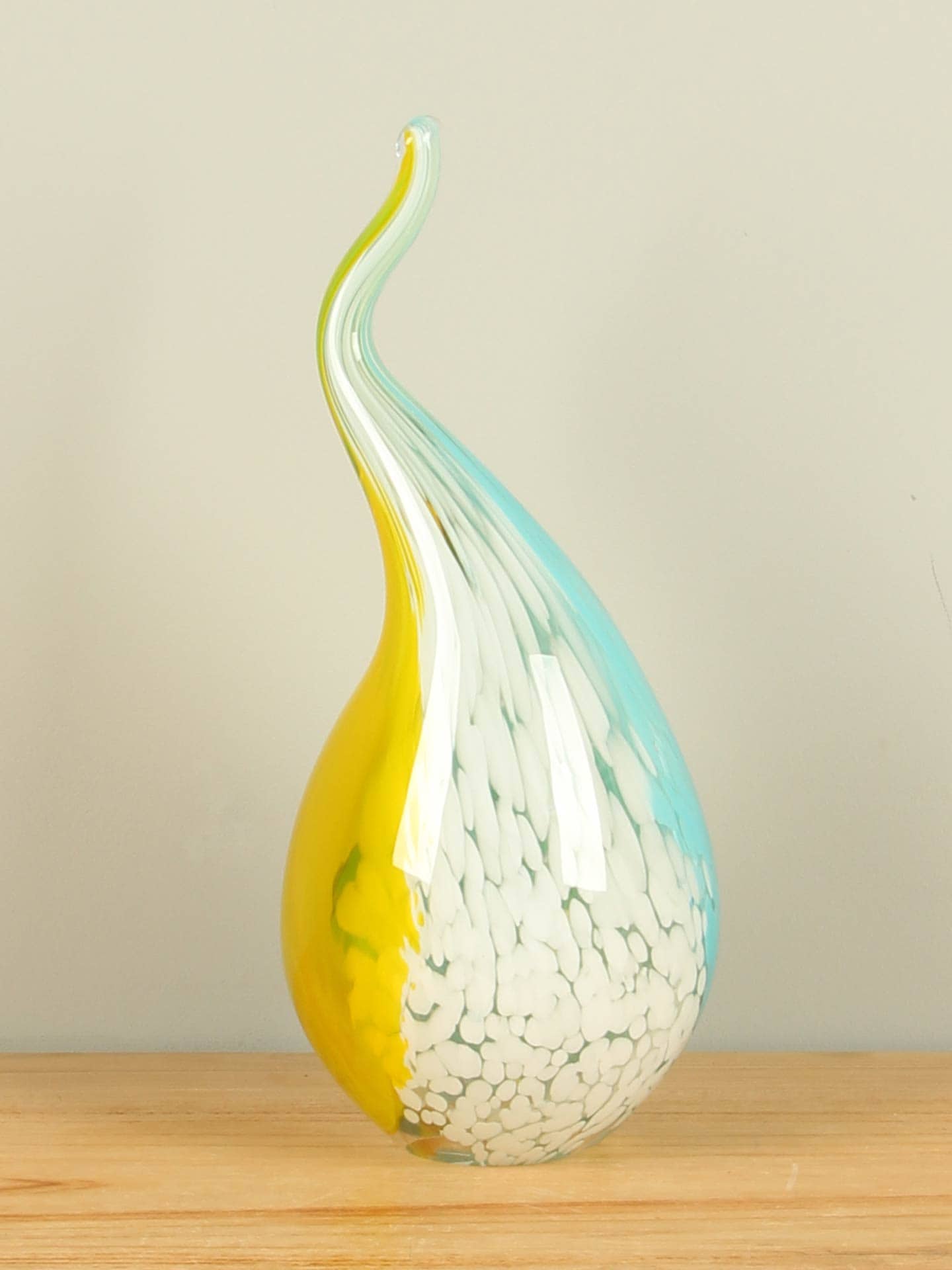 Druppel - Multicolor - Glas - Geel/blauw/wit, 33 cm, A005